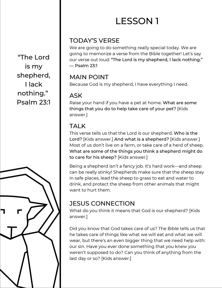 Psalm 23 Children's Series (Family Size)