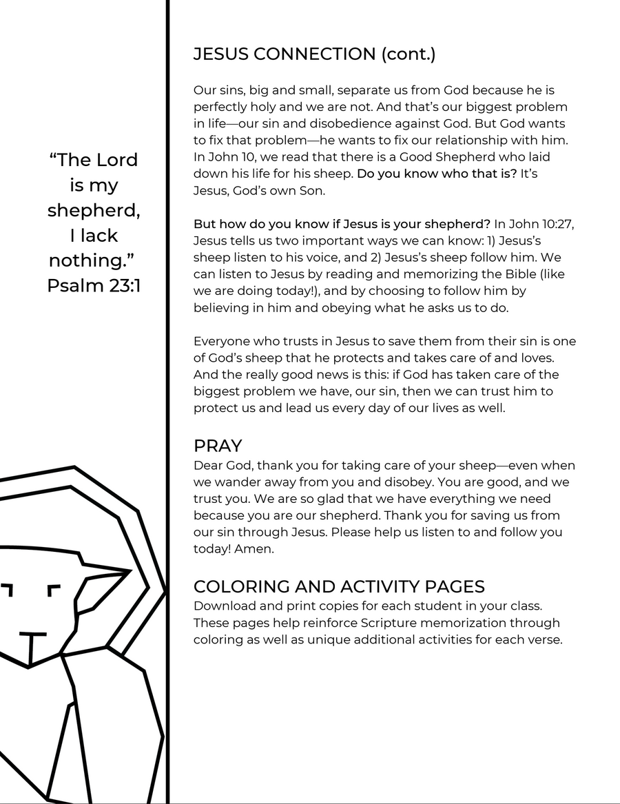 Psalm 23 Children's Series (Family Size)